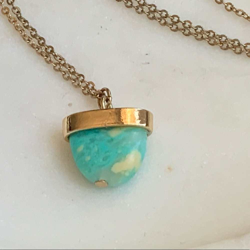 Turquoise and Gold Tone Necklace